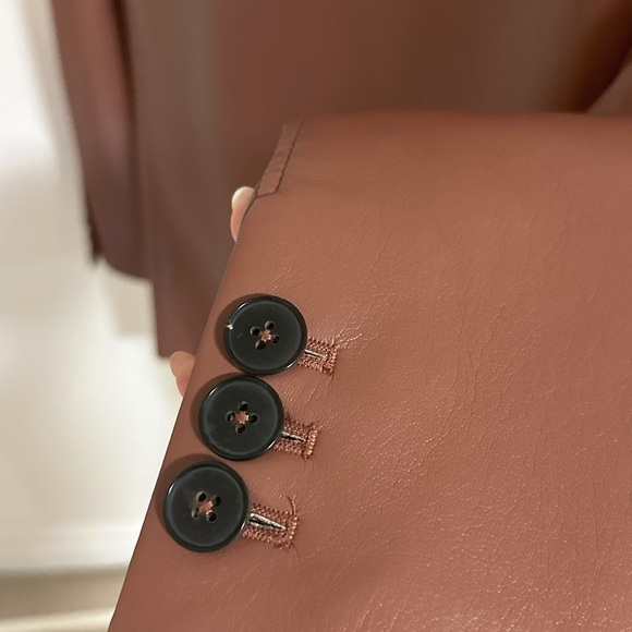 Aritzia Brown Faux Leather Smith Blazer - Picture 3 of 3